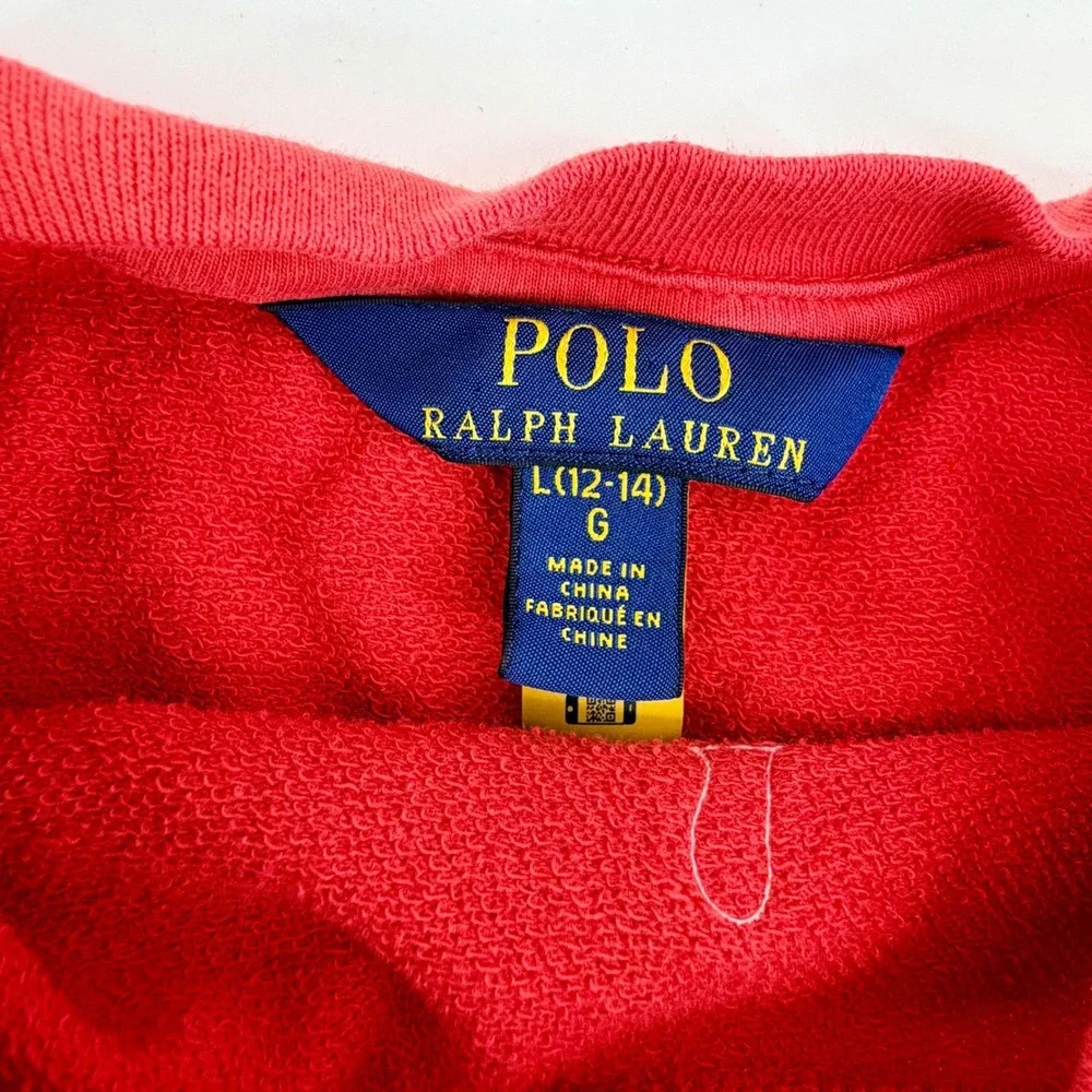 Kids Ralph Lauren Red‎ Crewneck Sweatshirt Nautical RL Cruising Class L 12-14